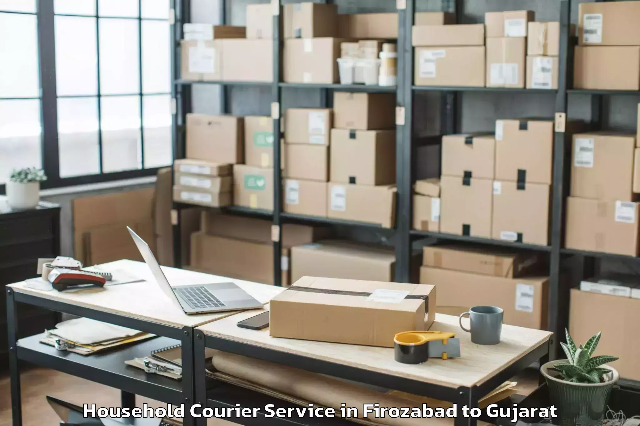 Easy Firozabad to Valsad Household Courier Booking